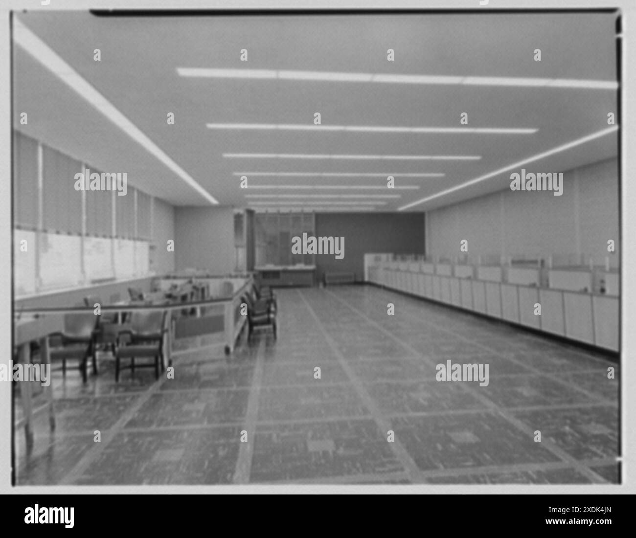 First National City Bank, Queens Blvd. Intérieur II. Gottscho-Schleisner Collection Banque D'Images