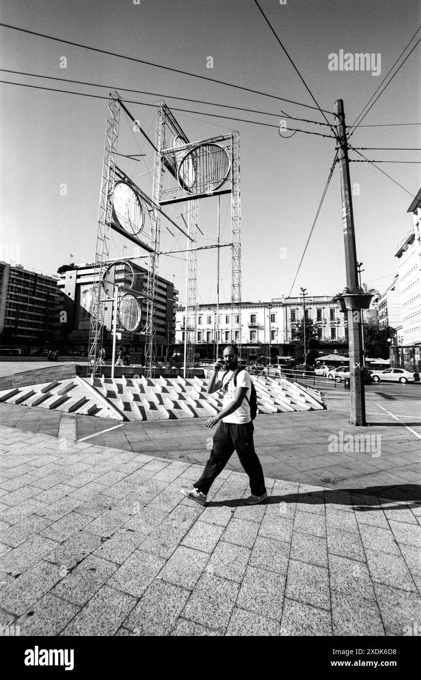 Murale carrée Omonia, Athènes, Grèce Banque D'Images