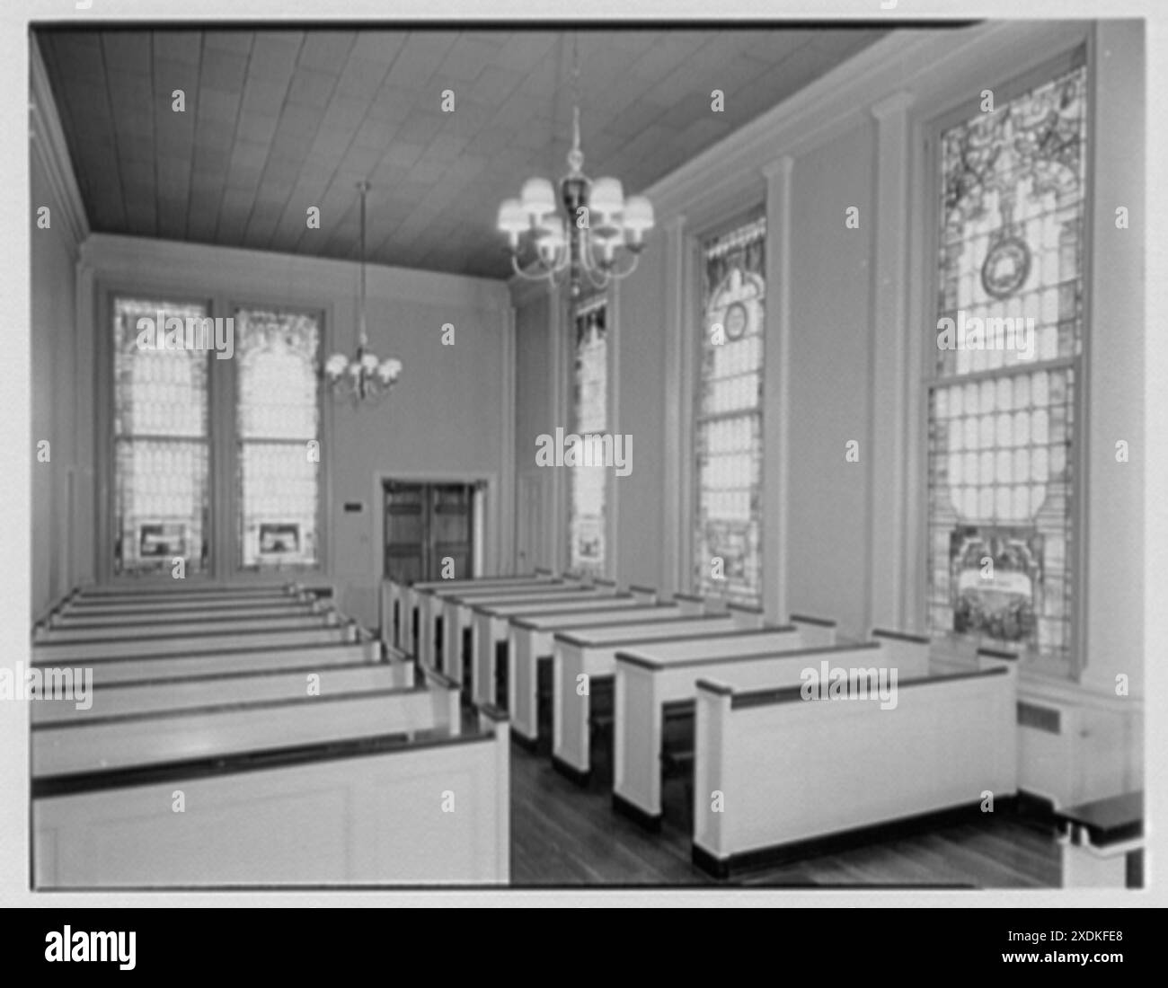Première église méthodiste, Amityville, long Island. Chapelle II. Gottscho-Schleisner Collection Banque D'Images
