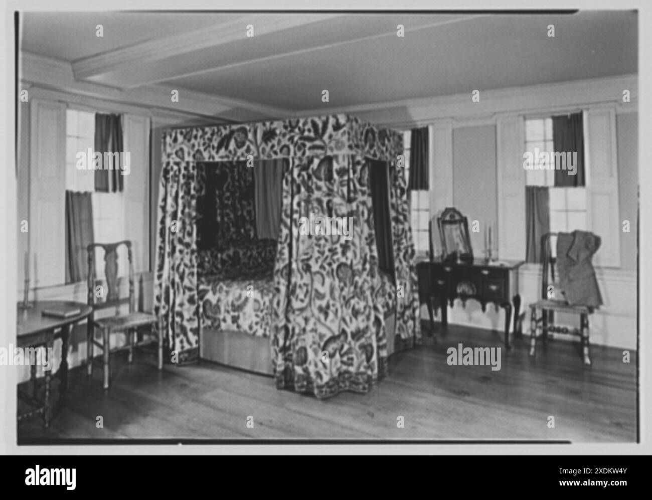 Ashley House, Deerfield, Massachusetts. Chambre à coucher. Collection Gottscho-Schleisner Banque D'Images