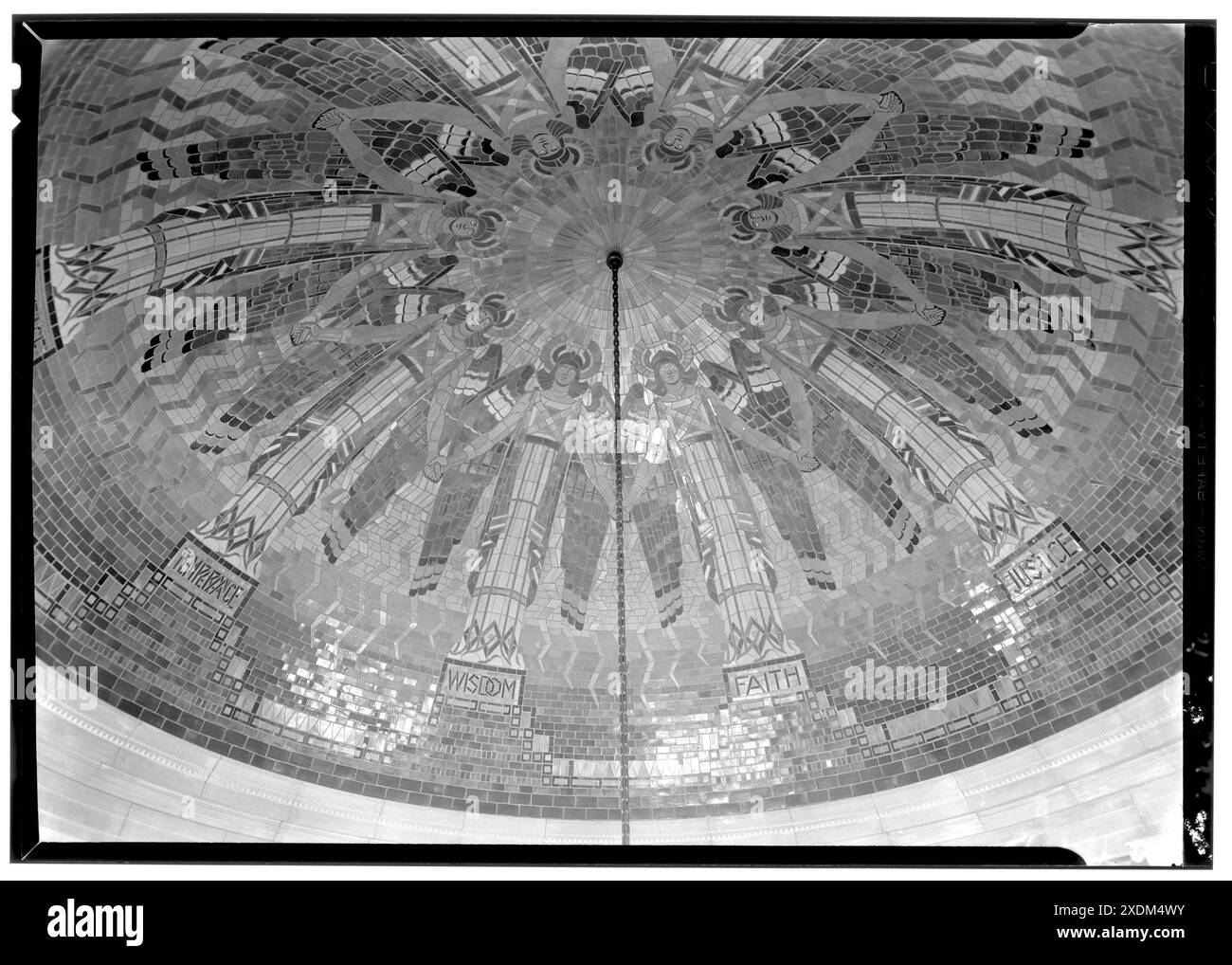 Nebraska State Capitol, Lincoln, Nebraska. Plafond rotonde de loggia I. Gottscho-Schleisner Collection Banque D'Images