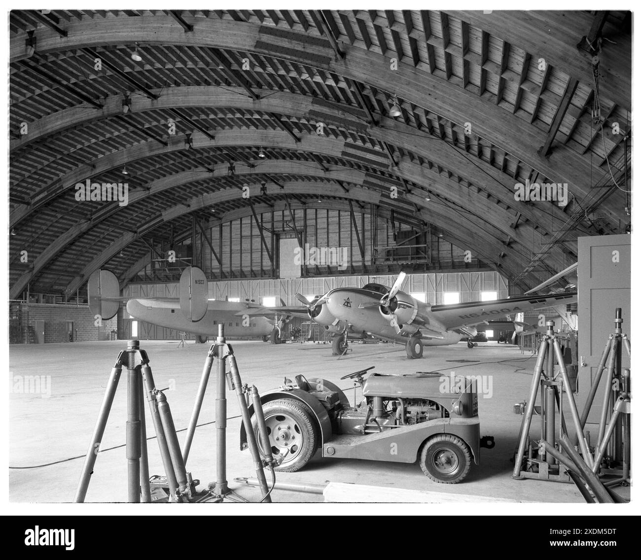 Continental Can hangar, aéroport de Morristown, New Jersey. Intérieur V. Collection Gottscho-Schleisner Banque D'Images