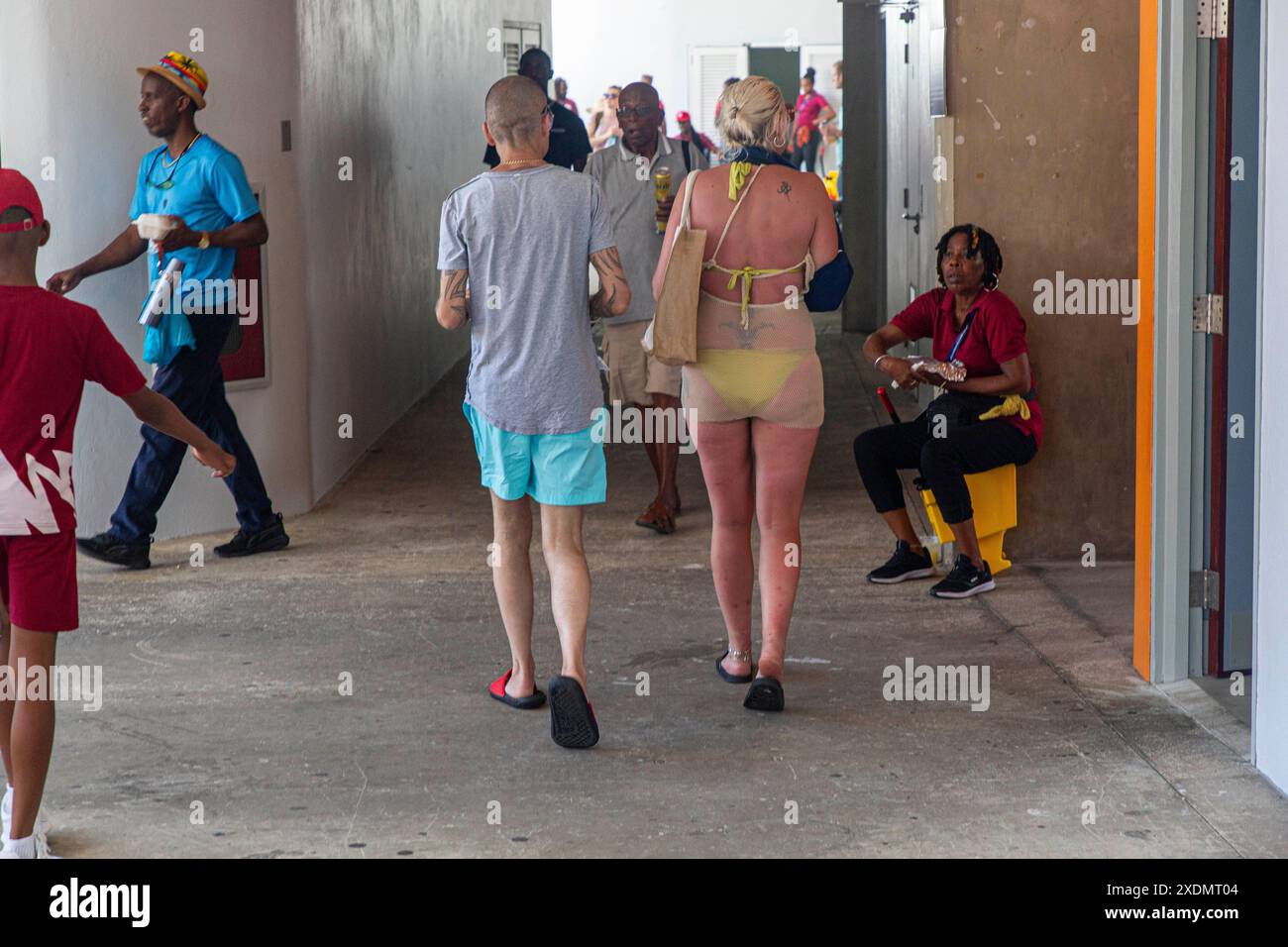 T20 Cricket au Barbados's Kensington Oval à Bridgetown le dimanche 23 juin 2024 match entre les États-Unis et l'Angleterre. L'Angleterre a vaincu les États-Unis. Banque D'Images