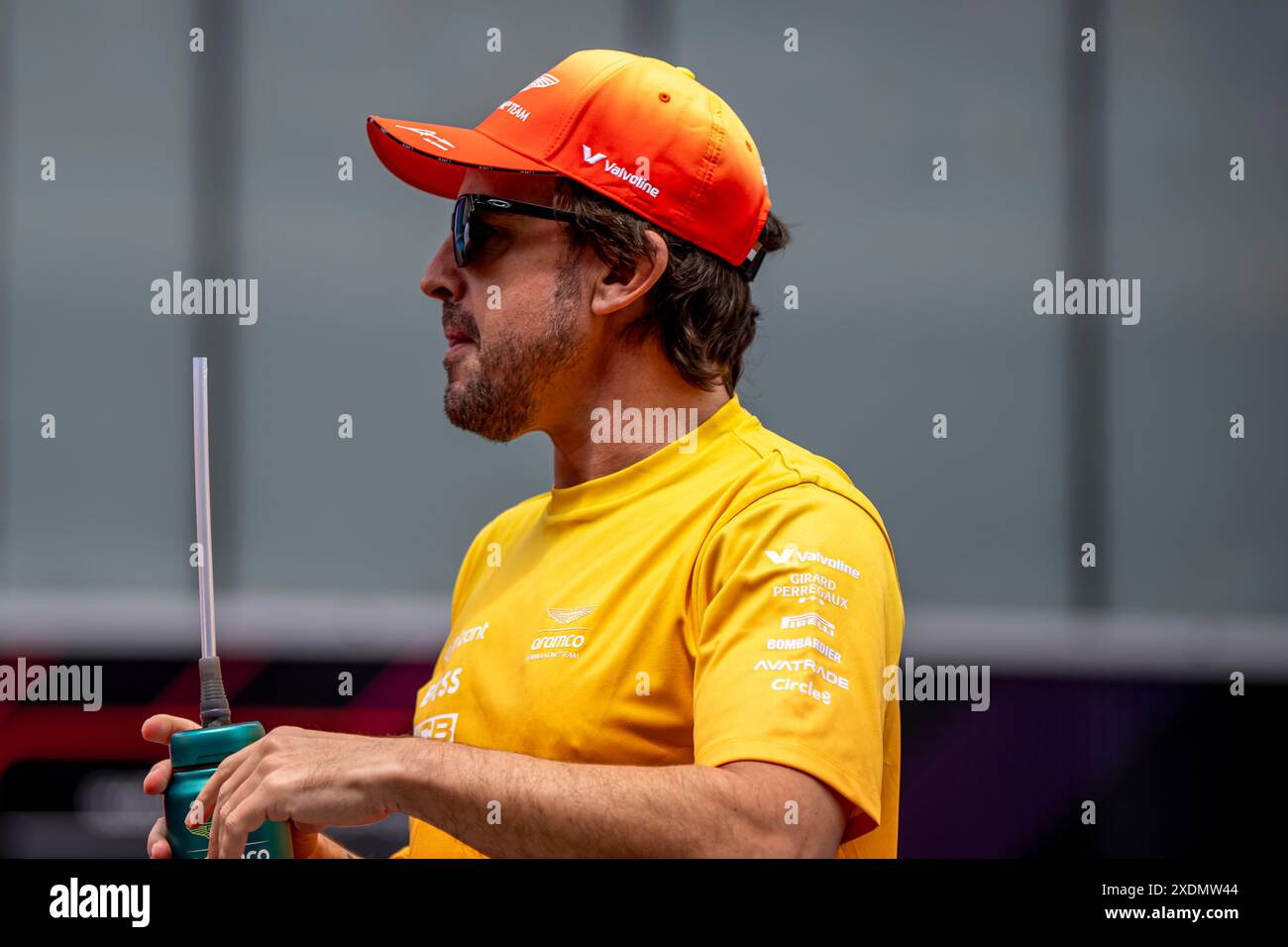 Montmelo, Espagne, 23 juin, Fernando Alonso, espagnol, concourt pour Aston Martin F1. Jour de la course, manche 10 du championnat de formule 1 2024. Crédit : Michael Potts/Alamy Live News Banque D'Images