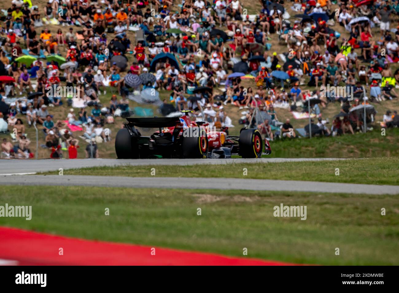 Montmelo, Espagne, 23 juin, Charles Leclerc, de Monaco, concourt pour Ferrari. Jour de la course, manche 10 du championnat de formule 1 2024. Crédit : Michael Potts/Alamy Live News Banque D'Images