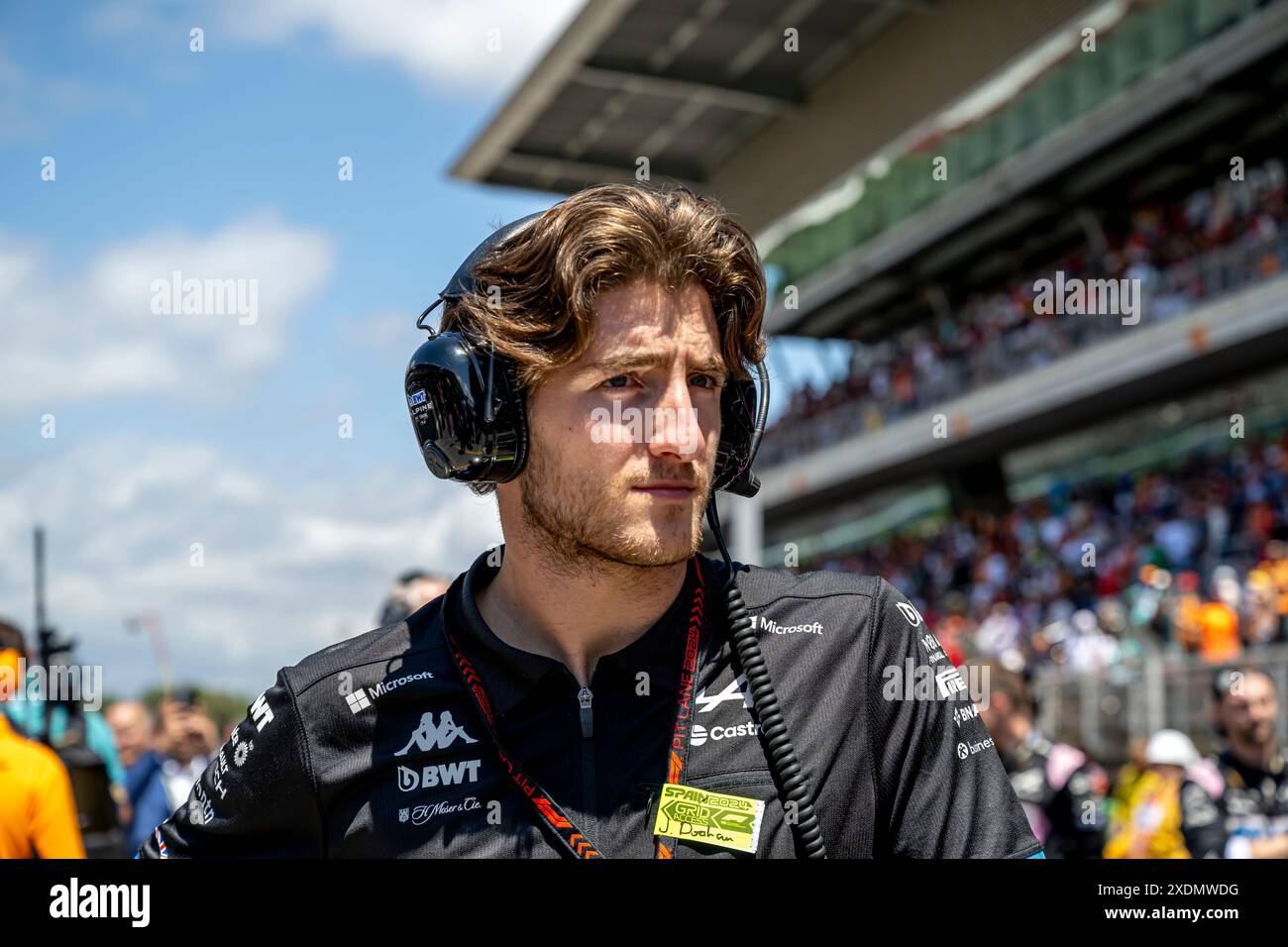 Montmelo, Espagne, 23 juin 2024, Jack Doohan, le pilote réserve de l'équipe Alpine assiste à la journée de course, 10e manche du championnat de formule 1 2024. Crédit : Michael Potts/Alamy Live News Banque D'Images