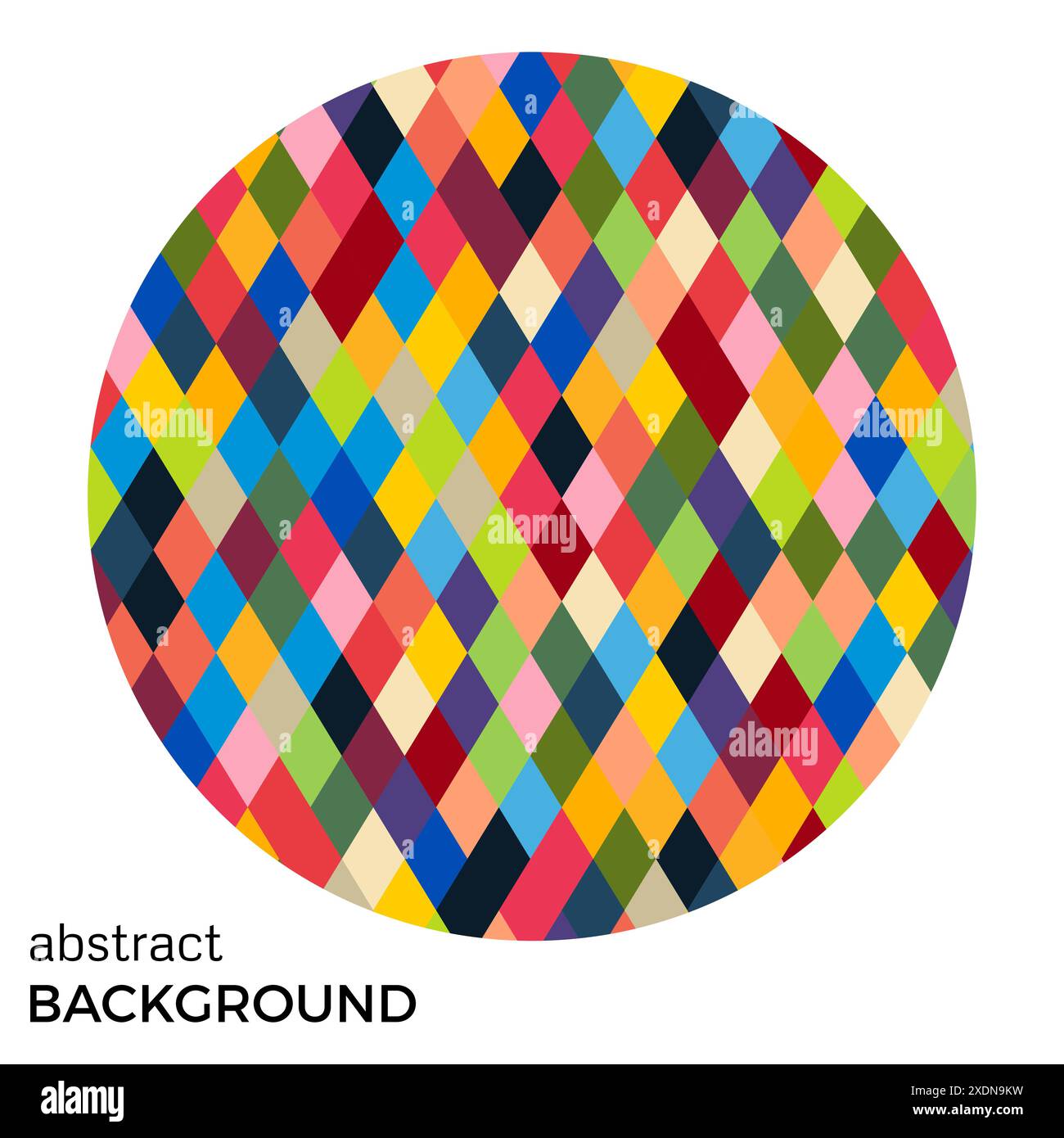 Cercle coloré de losanges isolés sur fond blanc. Arrière-plan vectoriel abstrait. Illustration de Vecteur
