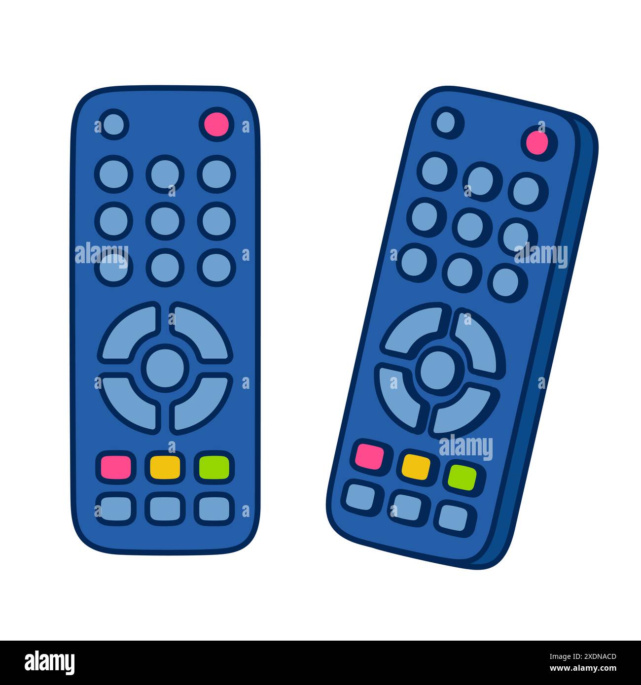 Dessin de la télécommande TV dans un style de dessin animé dessiné à la main simple. Illustration vectorielle mignonne. Illustration de Vecteur