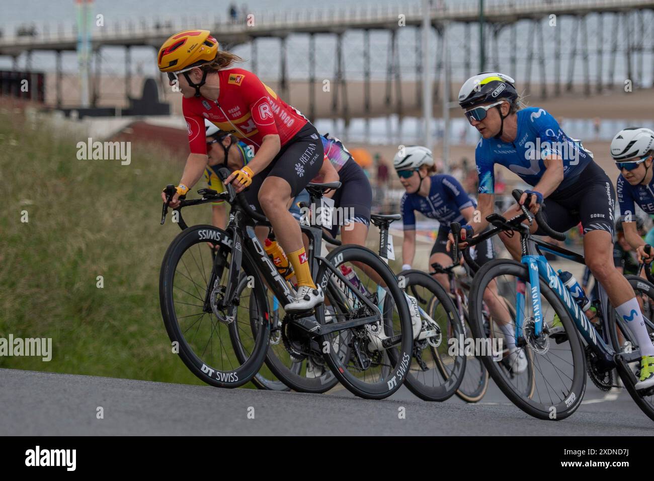 Elinor Barker MBE de Uno-X Mobility lors des Championnats nationaux britanniques de cyclisme sur route à Saltburn by the Sea, Cleveland, Angleterre le dimanche 23 juin 2024. (Photo : Trevor Wilkinson | mi News) crédit : MI News & Sport /Alamy Live News Banque D'Images