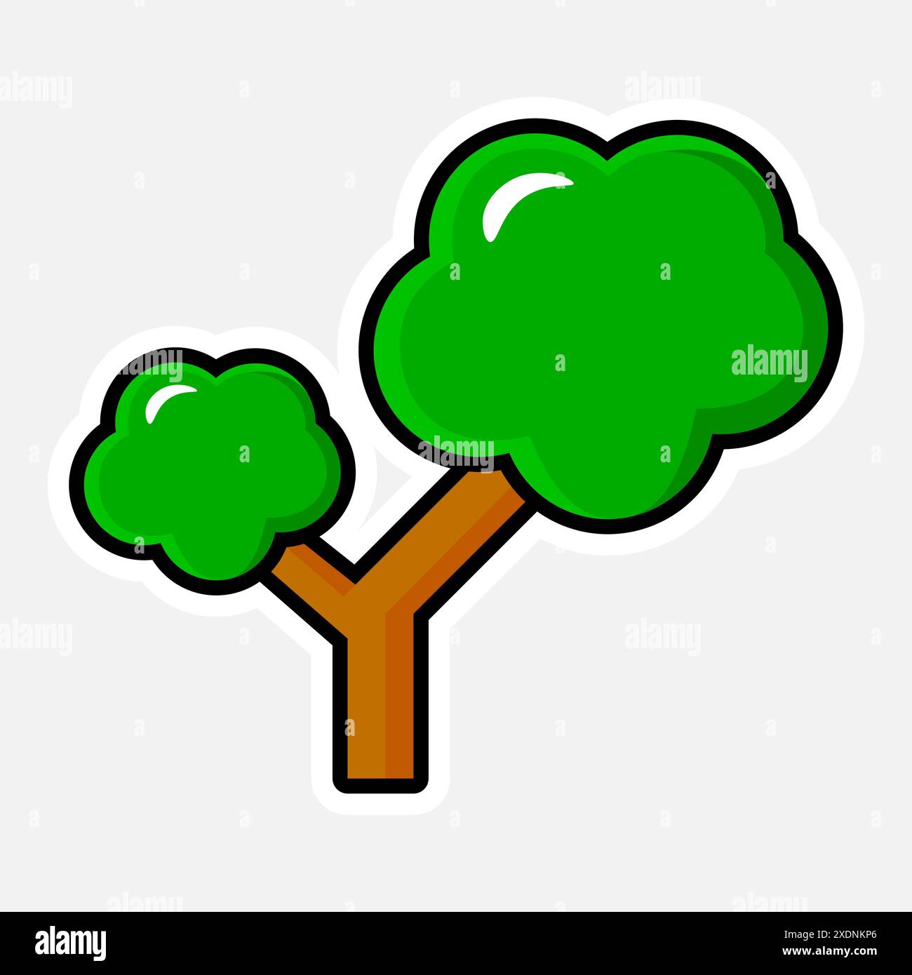 Icône d'arbre vert. Illustration vectorielle dans un style plat. Illustration de Vecteur