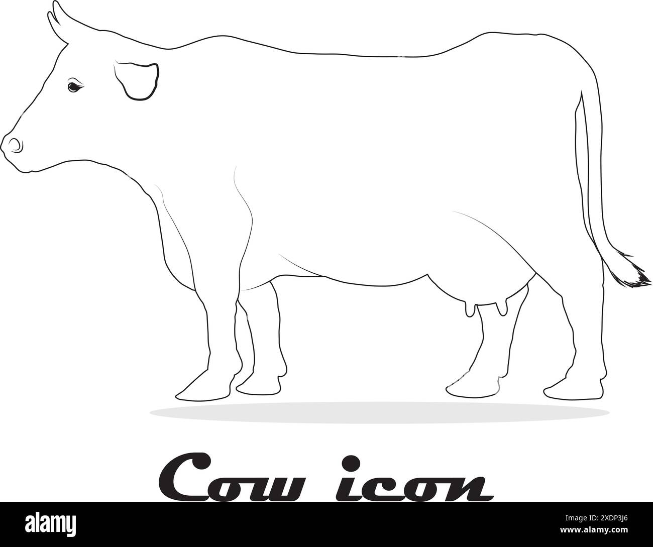 vache, tête de vache, corps entier de vache, silhouettes illustration vectorielle pour la conception Illustration de Vecteur