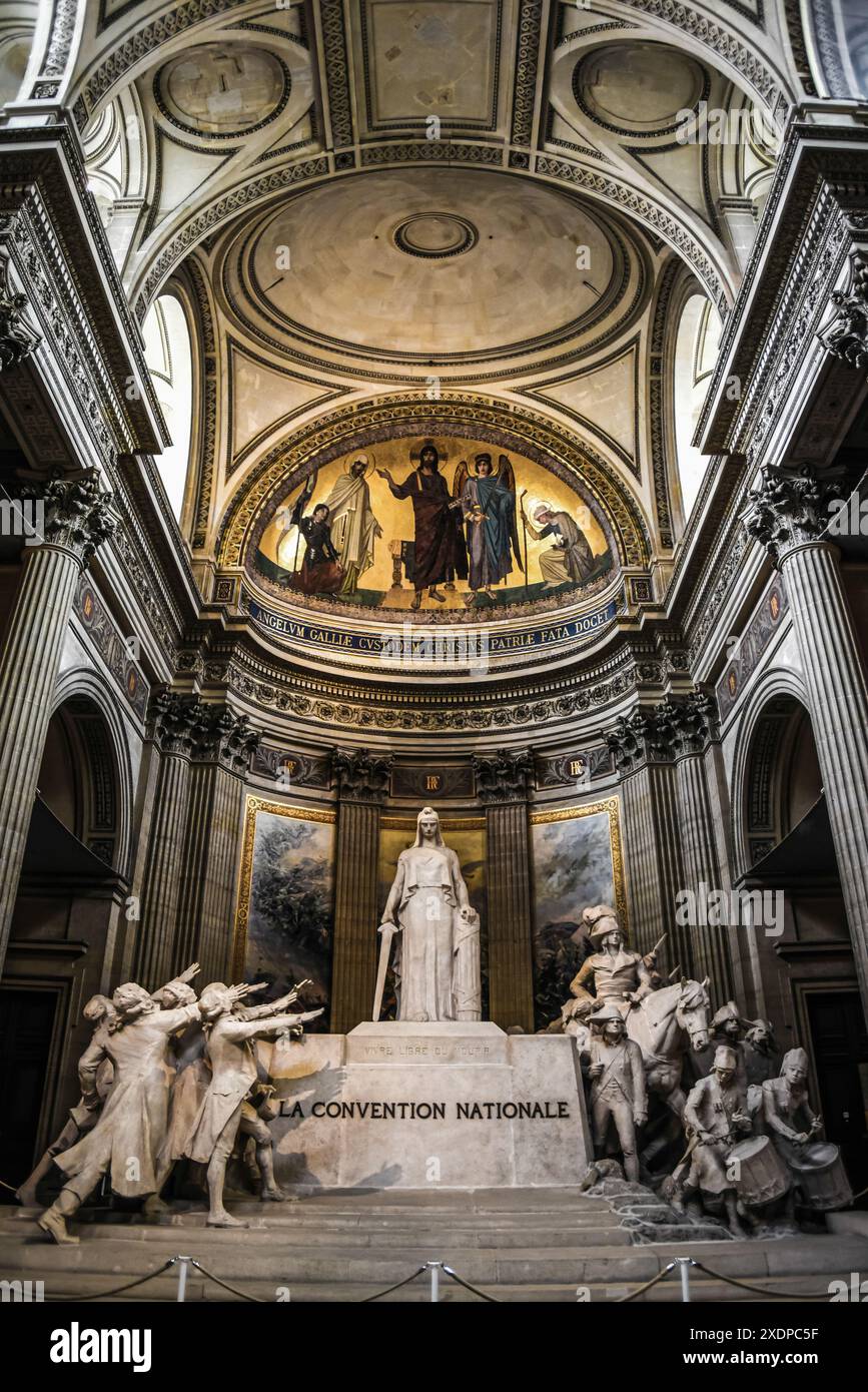 Statue de la Convention nationale au Panthéon - Paris, France Banque D'Images