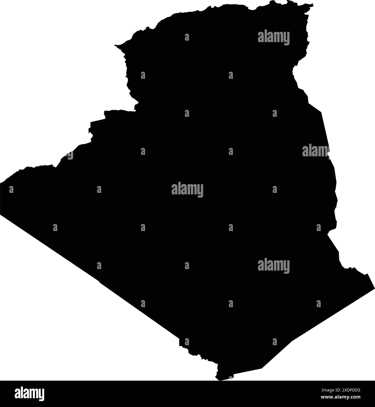 Carte très détaillée de l'Algérie avec des frontières isolées en arrière-plan Illustration de Vecteur