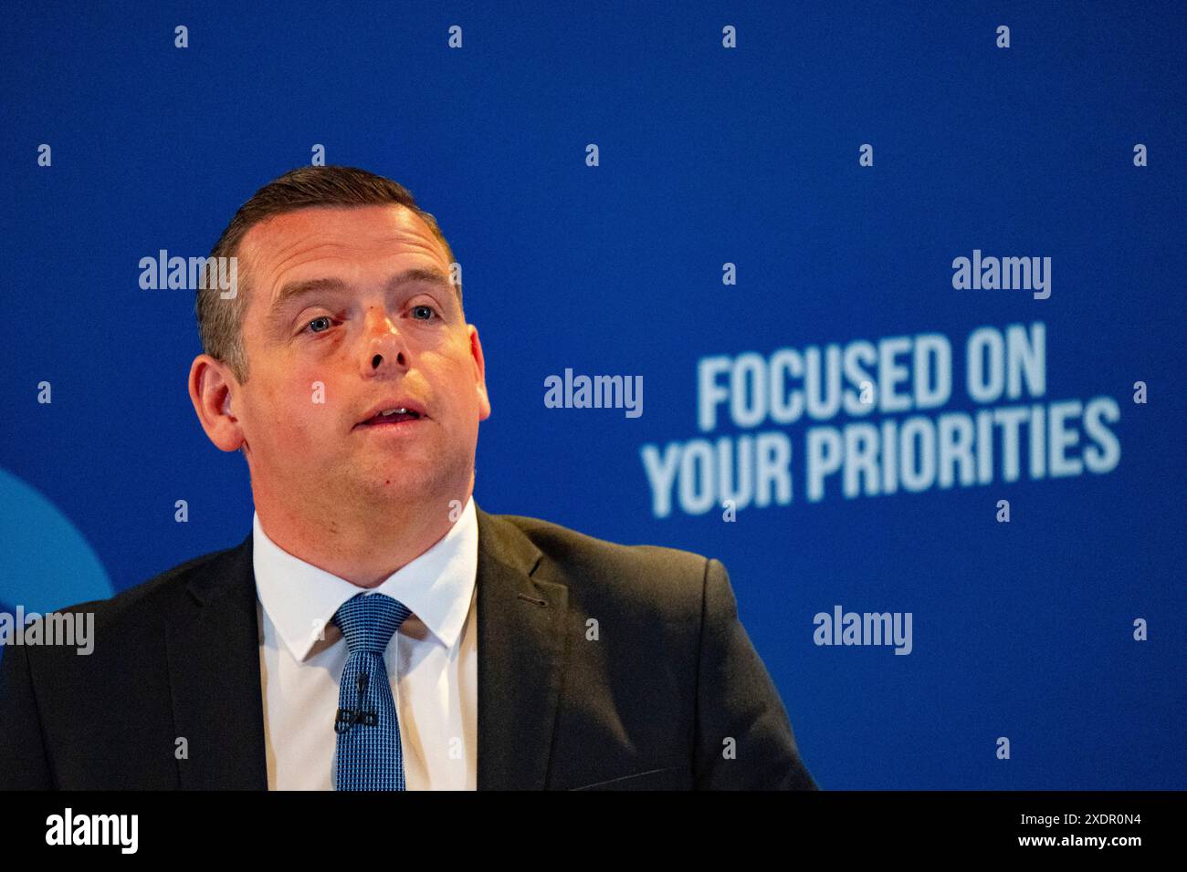 Édimbourg, Écosse, Royaume-Uni. 24 juin 2024. Le premier ministre Rishi Sunak et le chef des conservateurs écossais Douglas Ross lancent aujourd'hui à Édimbourg le manifeste électoral des conservateurs écossais. Iain Masterton/Alamy Live News Banque D'Images