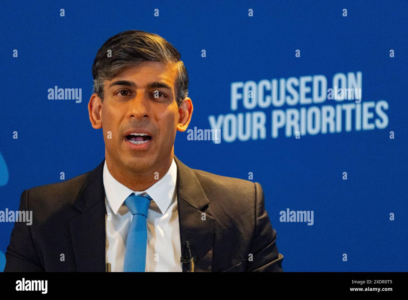 Édimbourg, Écosse, Royaume-Uni. 24 juin 2024. Le premier ministre Rishi Sunak et le chef des conservateurs écossais Douglas Ross lancent aujourd'hui à Édimbourg le manifeste électoral des conservateurs écossais. Iain Masterton/Alamy Live News Banque D'Images