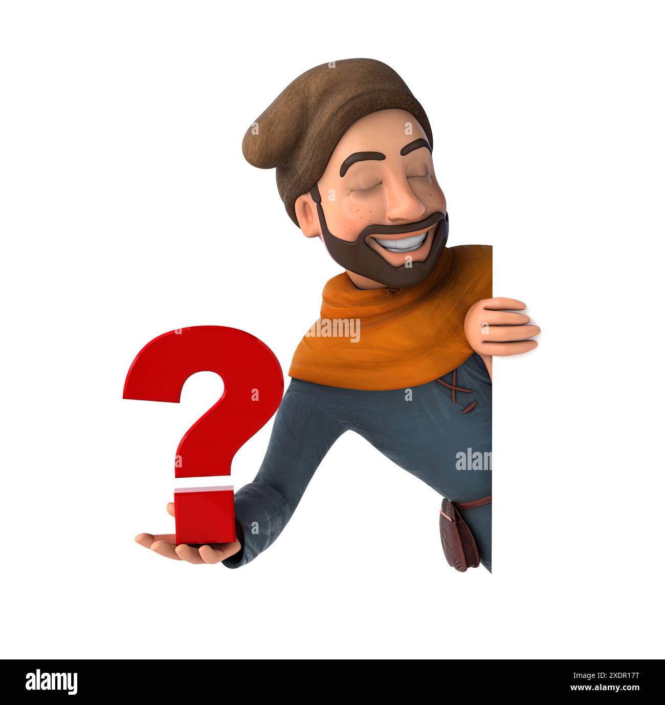 Amusant 3D dessin animé médiéval homme Banque D'Images