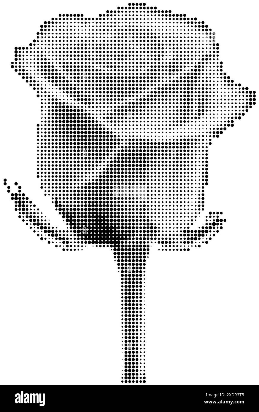 Rose demi-teinte. Texture des points. Style contemporain, élément de collage. Illustration vectorielle Illustration de Vecteur