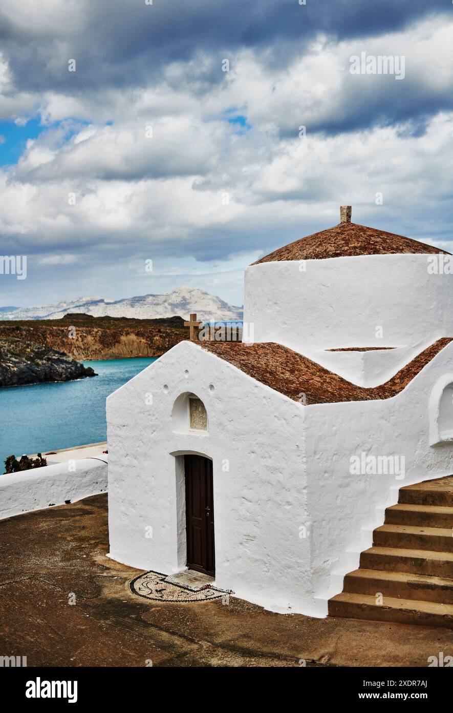 Chapelle Saint-Georges à Lindos, Rhodes, Grèce, Europe Banque D'Images
