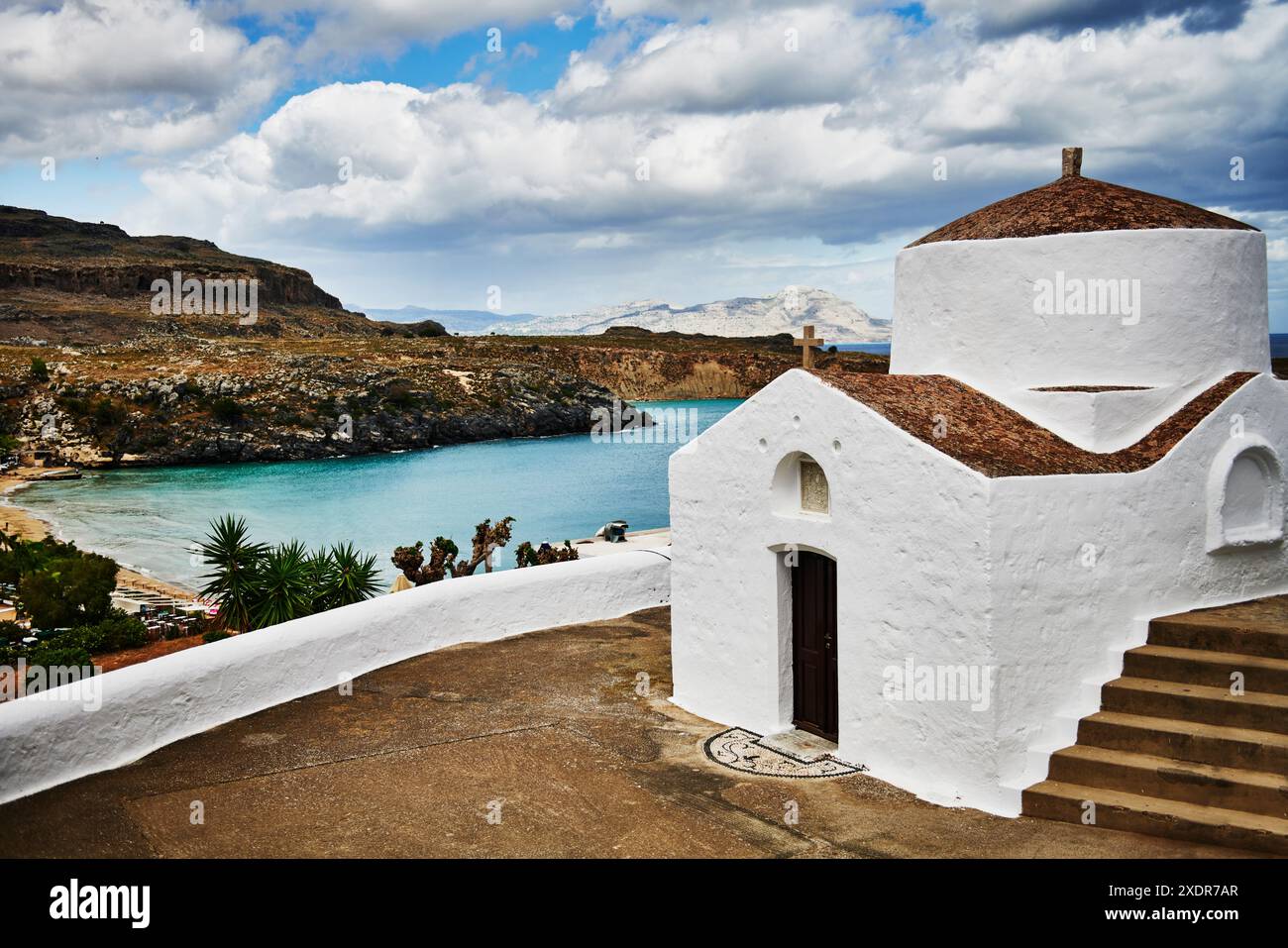 Chapelle Saint-Georges à Lindos, Rhodes, Grèce, Europe Banque D'Images