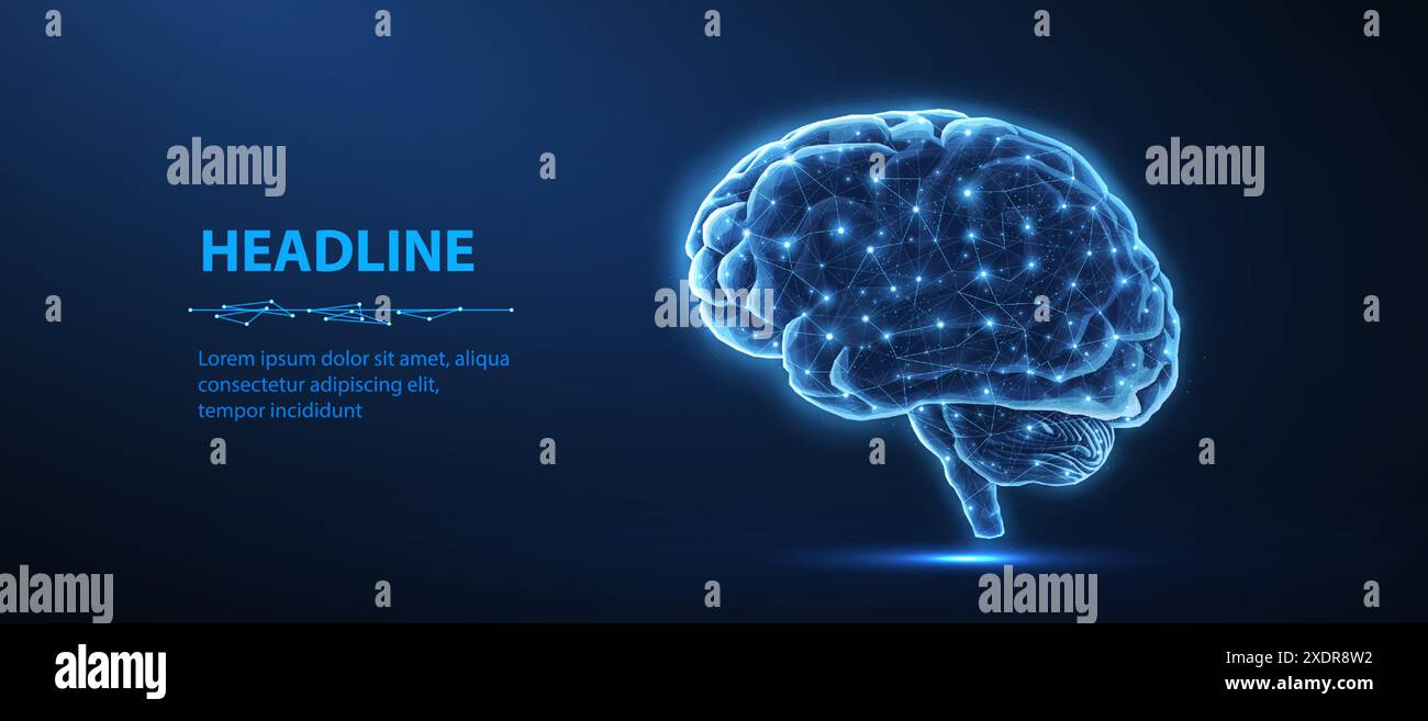 Concept d'illustration du cerveau. Intelligence artificielle, science du cerveau, système nerveux Illustration de Vecteur