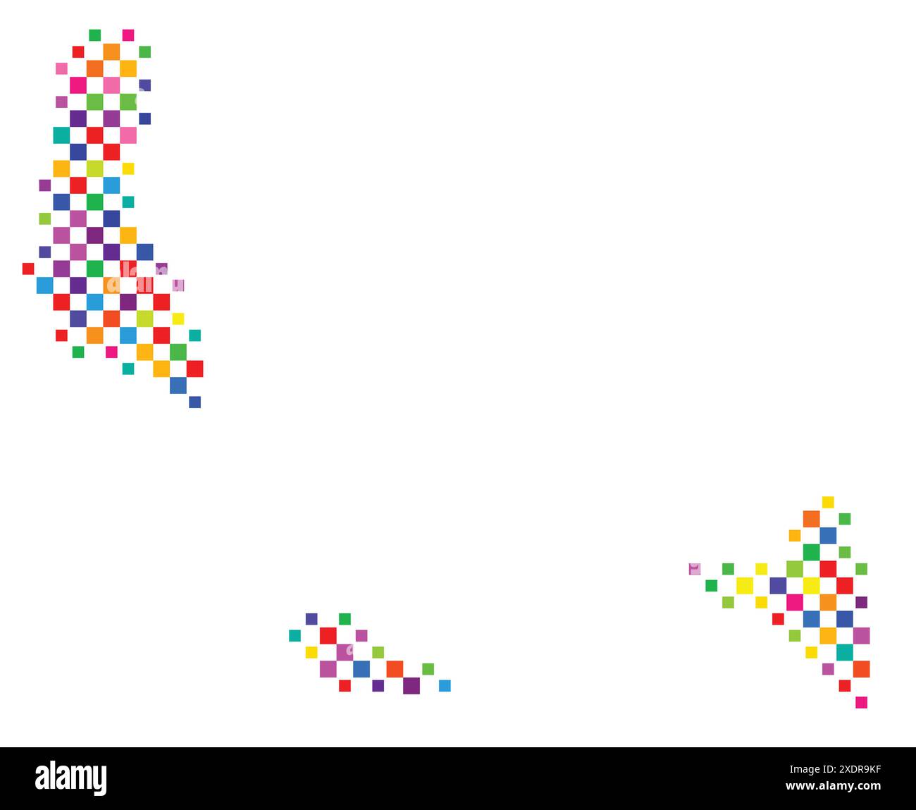 Carte abstraite des Comores avec un motif de carrés colorés comme un échiquier Illustration de Vecteur