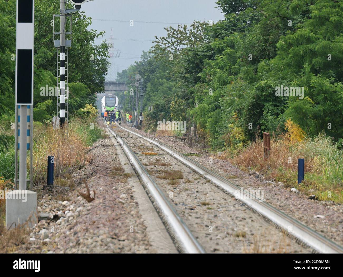 Brescia, Italie. 24 juin 2024. Coppia decduti sotto il treno a Montirone, Brescia Italia - 24 giugno 2024. (foto Riccardo Bortolotti/LaPresse) couple tué en train à Montirone, Brescia Italie - 24 juin 2024. (Photo Riccardo Bortolotti/LaPresse) crédit : LaPresse/Alamy Live News Banque D'Images