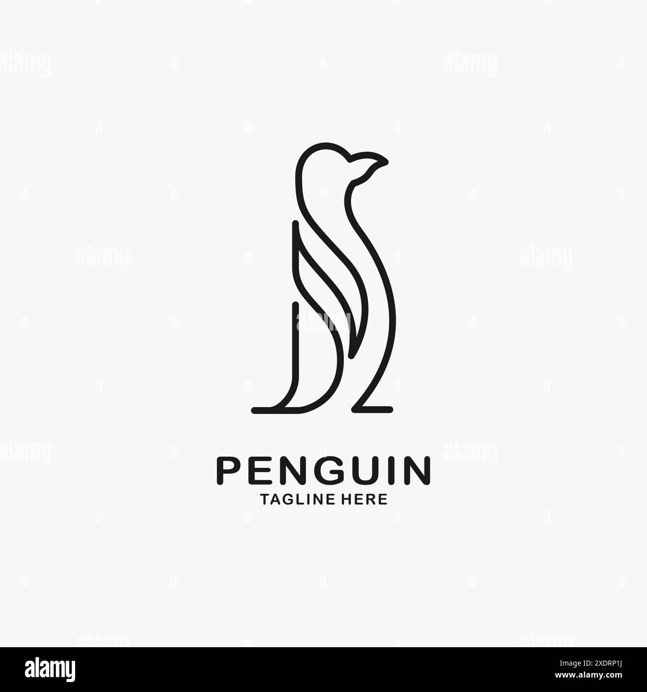 Logo Penguin Line Illustration de Vecteur