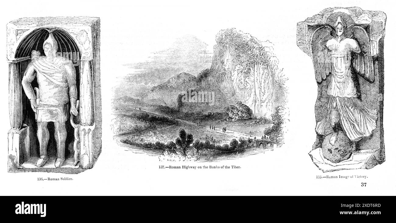 Soldat romain - Old England (1843), Charles Knight (1791-1873) p.35 Banque D'Images