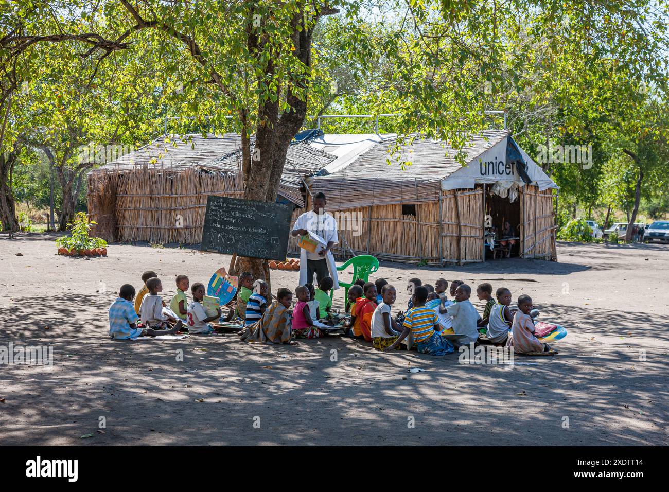 Mozambique, Sofala, Caia, Amambos, salle de classe rurale Banque D'Images