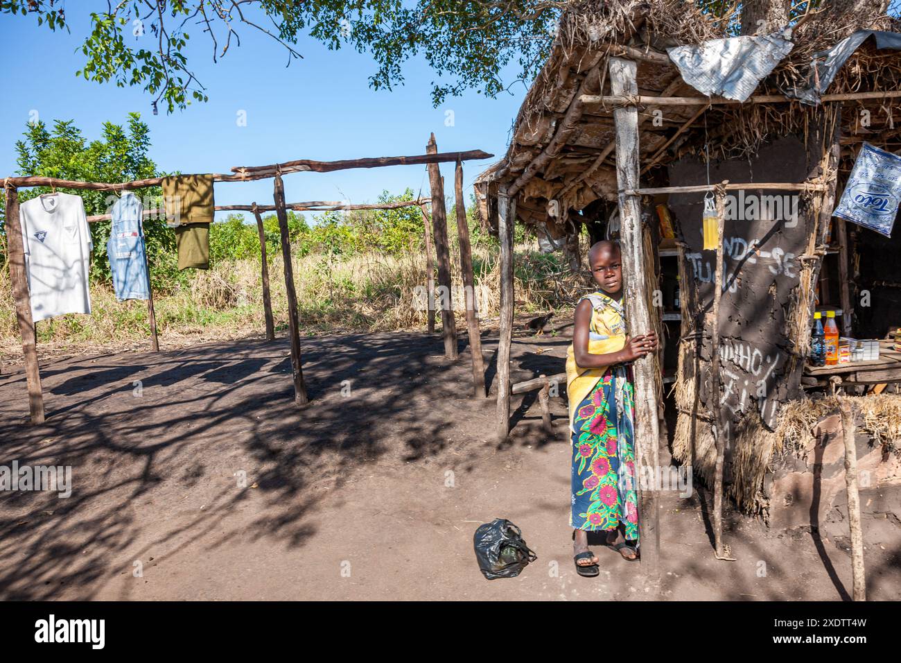 Mozambique, Sofala, Caia, Amambos, Maison rurale Banque D'Images
