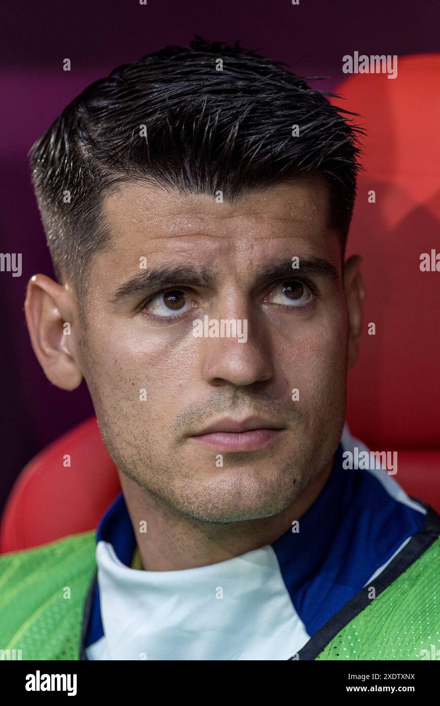 Dusseldorf Arena, Dusseldorf, Allemagne. 24 juin 2024. Euro 2024 Groupe B Football, Albanie contre Espagne ; Alvaro Morata (ESP) commence sur le banc crédit : action plus Sports/Alamy Live News Banque D'Images