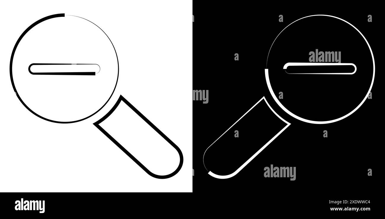 Icônes Zoom arrière et Zoom avant. Icônes de loupe. Illustration de Vecteur