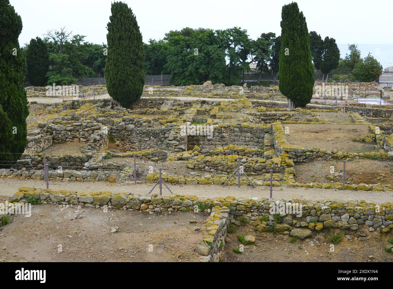 Ville grecque dans la zone archéologique de ​​Ampurias à l'Escala dans la région de l'Alt Empordá, Catalogne, Espagne Banque D'Images