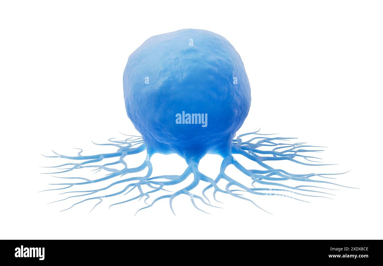 Cellule cancéreuse biologique, rendu 3D. Illustration 3D. Banque D'Images