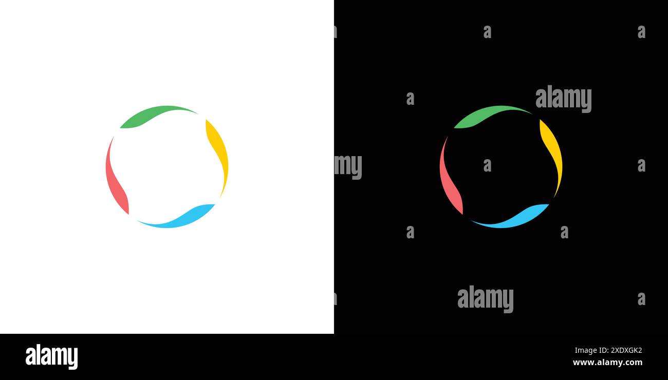 Conception de logo de cercle simple et coloré Illustration de Vecteur