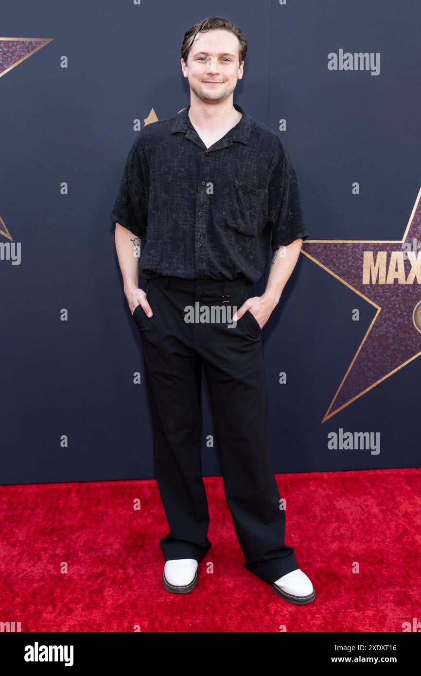 Hollywood, États-Unis. 24 juin 2024. Logan Miller assiste aux arrivées du "MAXXXINE" d'A24 au TCL Chinese Theatre à Hollywood, CA le 24 juin 2024. (Photo de Corine Solberg/SipaUSA) crédit : Sipa USA/Alamy Live News Banque D'Images