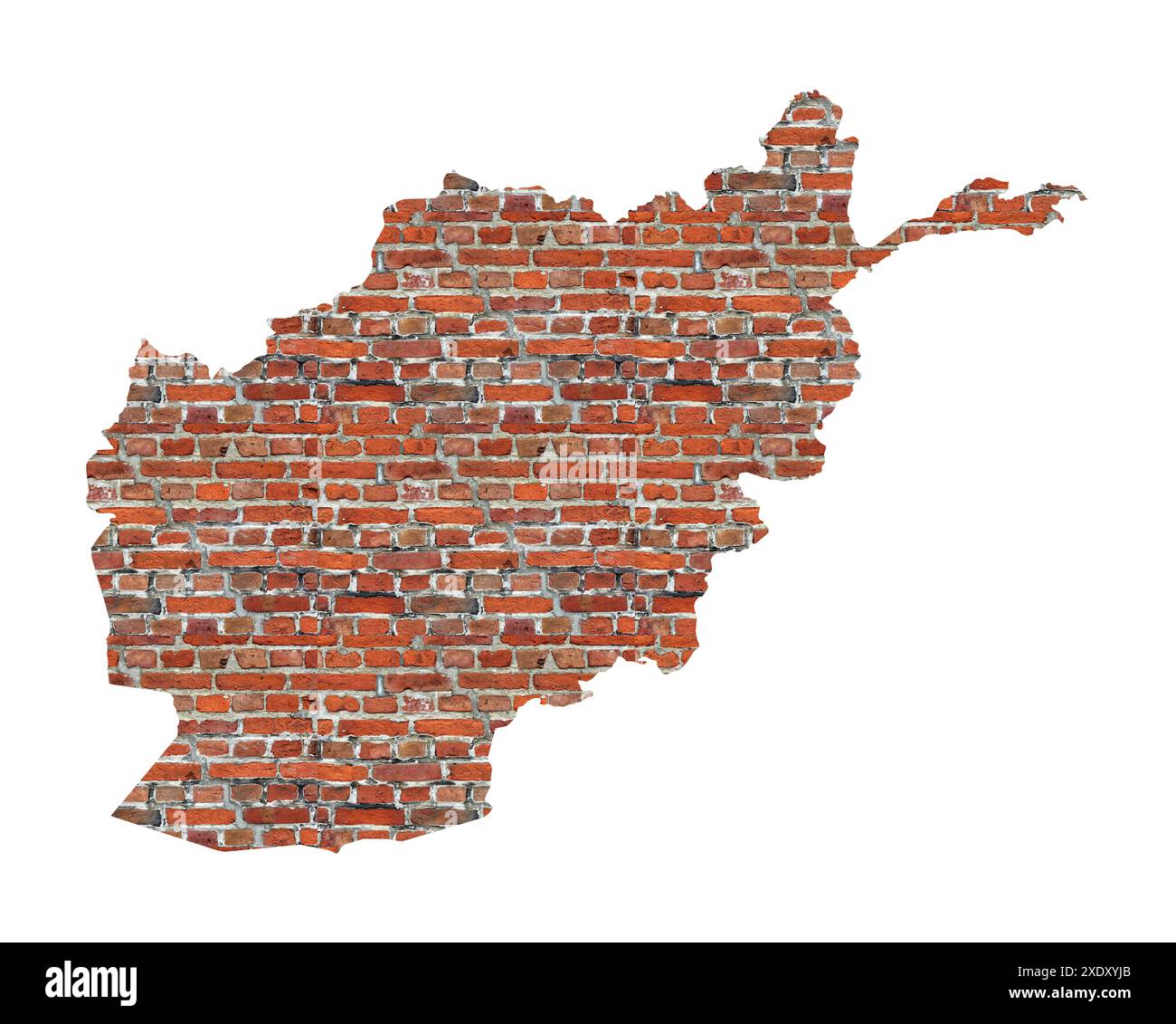 Carte abstraite de l'Afghanistan conçue comme un mur de briques Banque D'Images