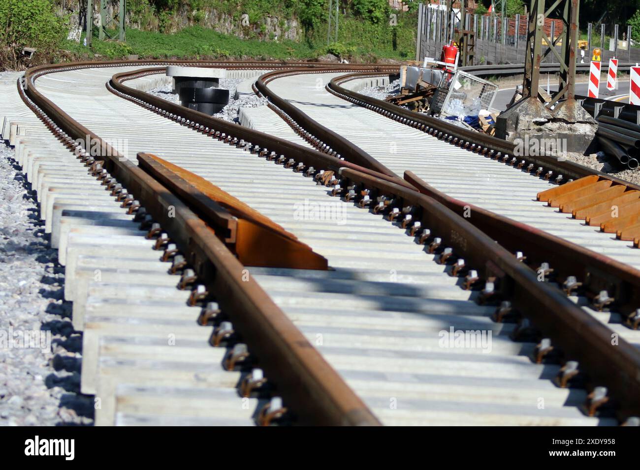 Bus et trains Banque D'Images