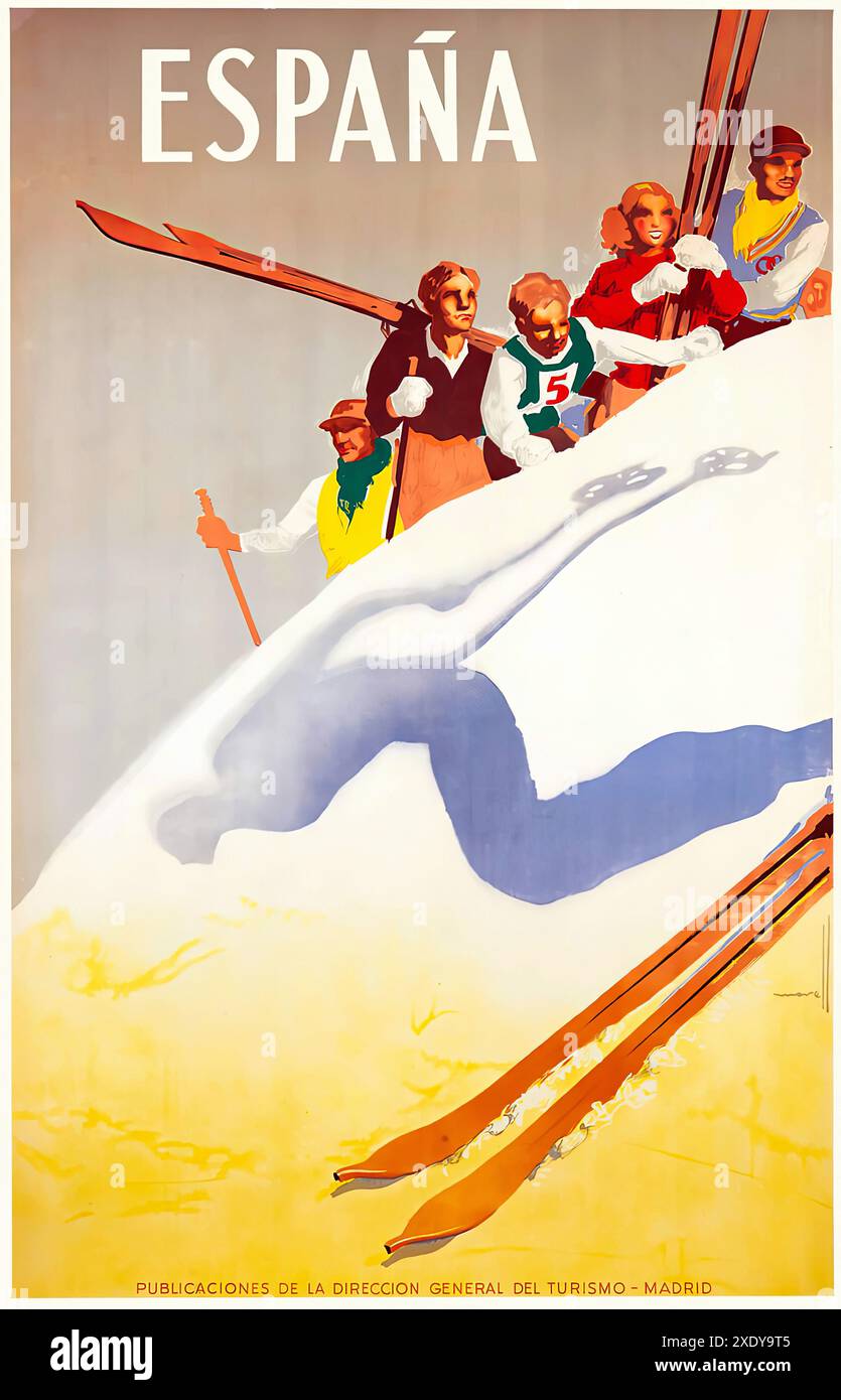 MORELL José - España 1948 - affiche imprimée Vintage illustrée Banque D'Images