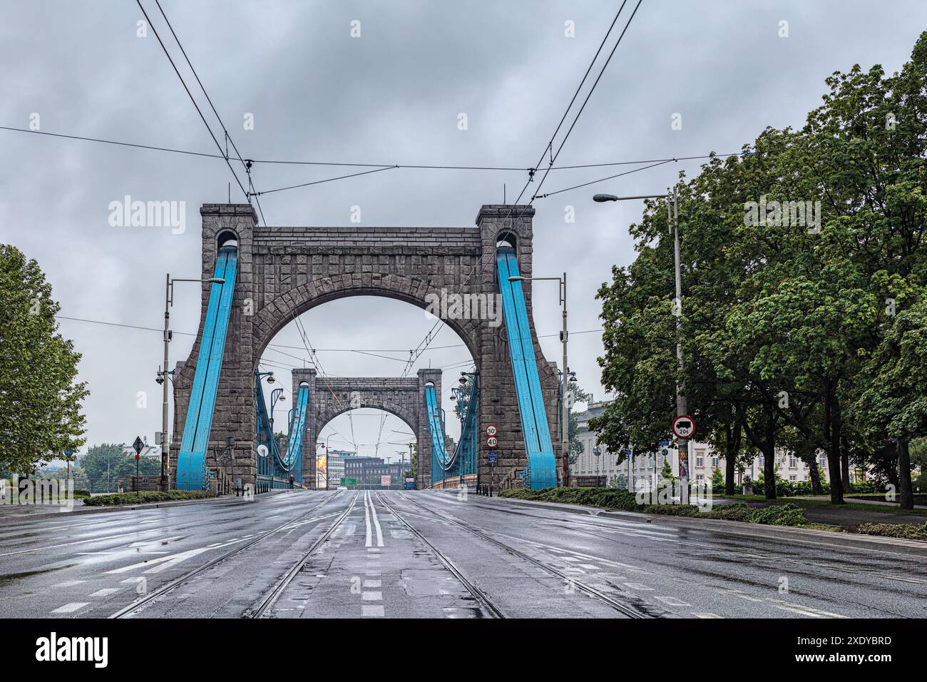 Pont Grunwald à Wroclaw. Pologne. Banque D'Images