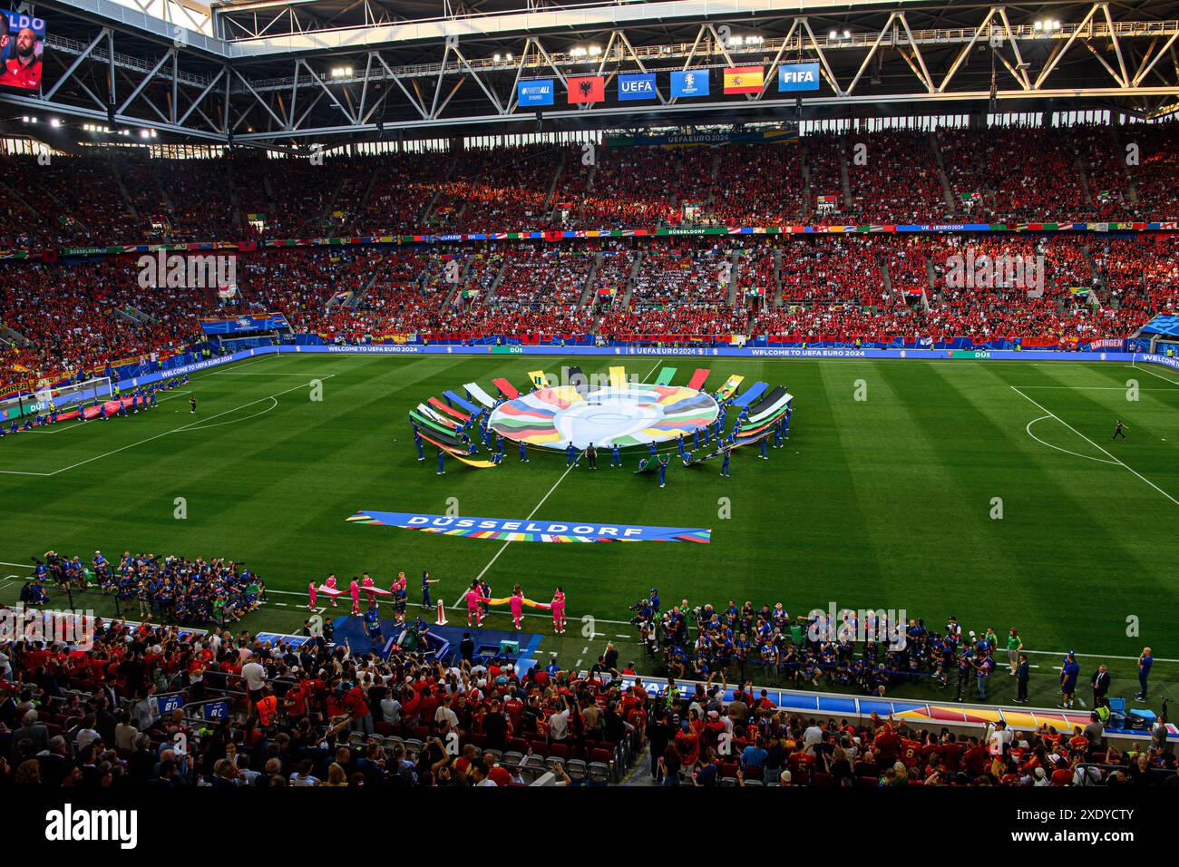 DUESSELDORF, ALLEMAGNE - 25 JUIN 2024 : le match de football de l'EURO 2024 Albanie vs Espagne à Duesseldorf Arena Banque D'Images