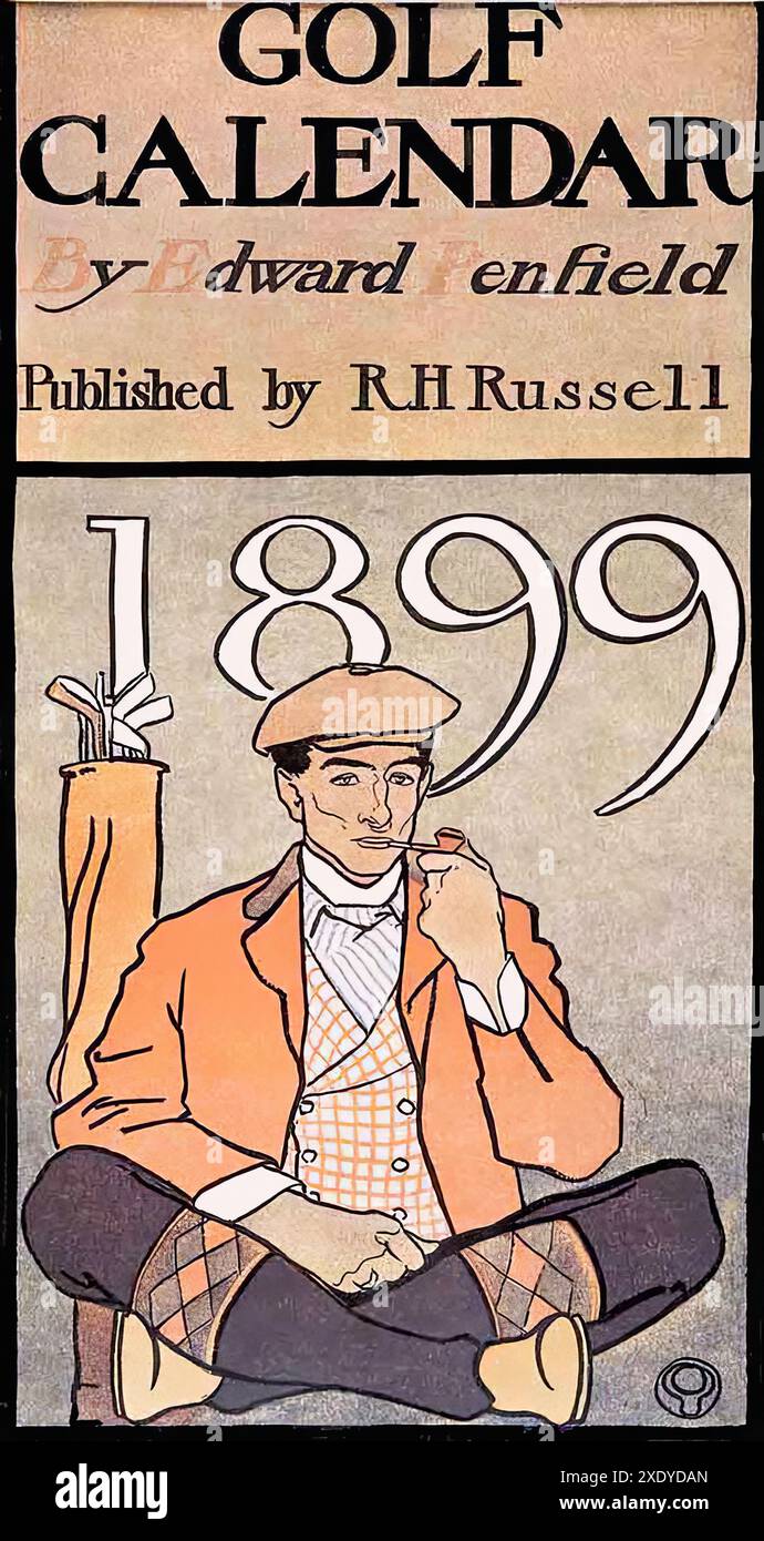PENFIELD Edward - calendrier de golf 1899 - affiche imprimée Vintage illustrée Banque D'Images