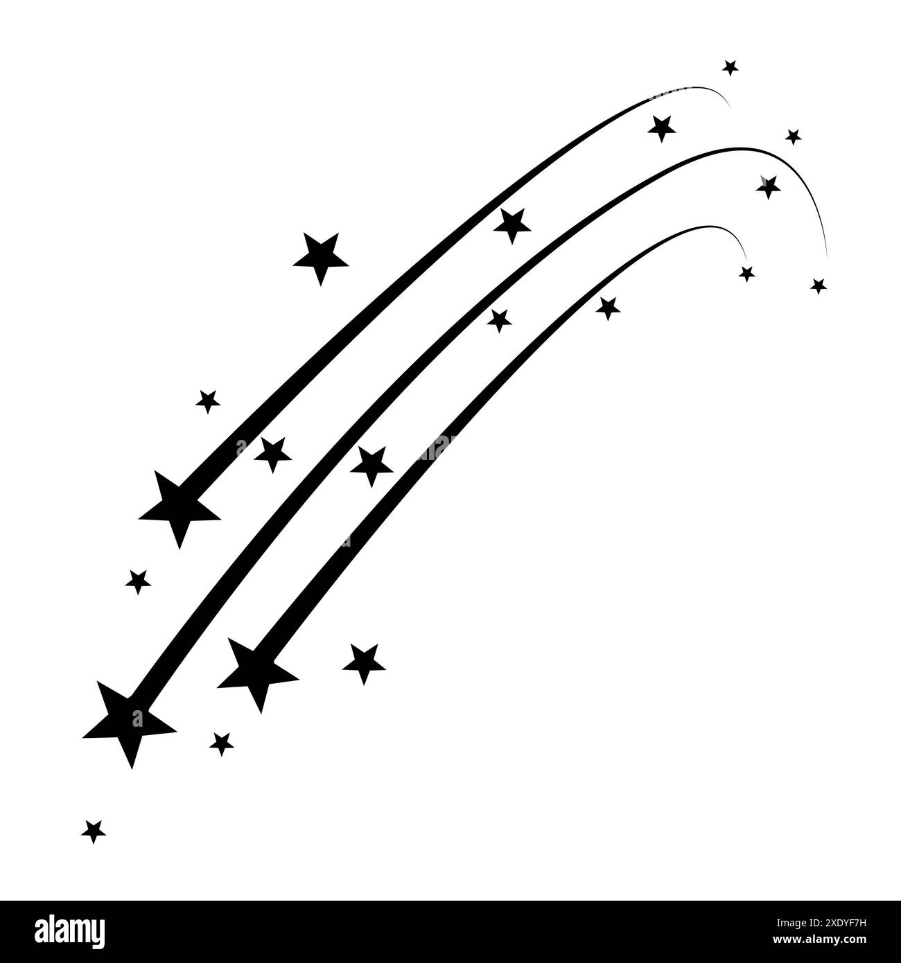 Étoile filante avec traînée d'étoile élégante et fond isolé de vecteur d'étoile tombante Illustration de Vecteur