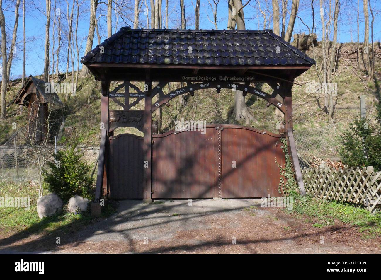 Enclos de cerfs en jachère Hufnerberg en 1964 à Rotenhahn près de Kiel, Allemagne Banque D'Images