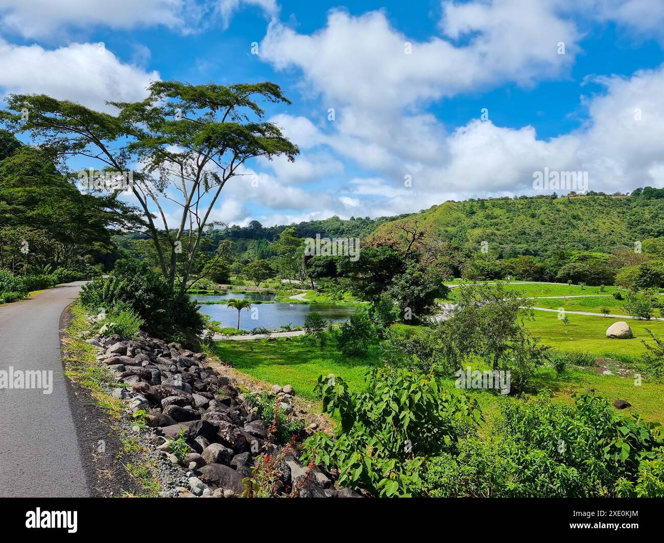 Panama, vue panoramique sur le parc central de Boquete Banque D'Images