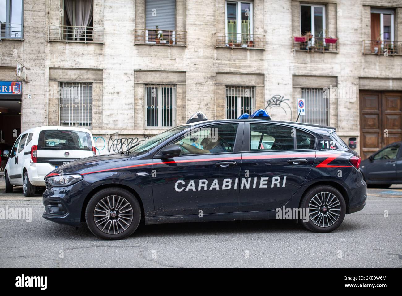 Turin, Italie - 22 juin 2024 : véhicule de patrouille des carabiniers vu dans les rues de Turin, Italie. Banque D'Images