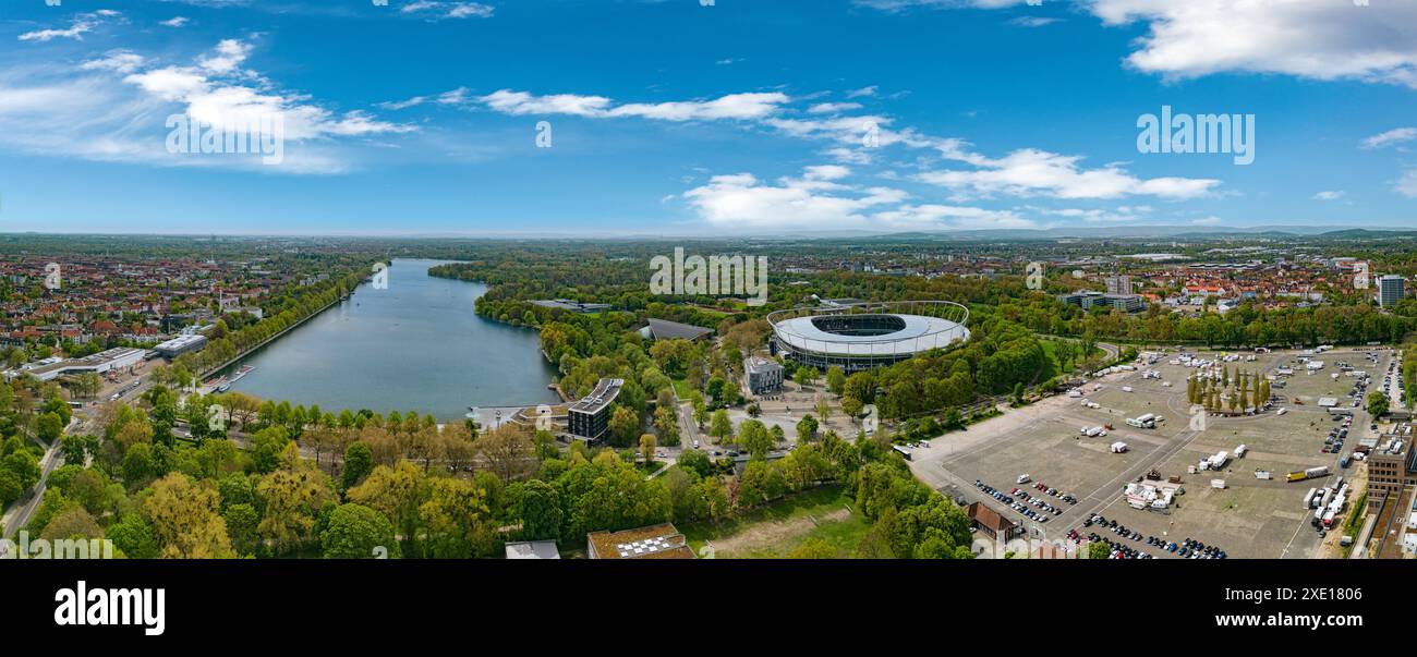 Vue aérienne du lac Masch à Hanovre, Allemagne Banque D'Images
