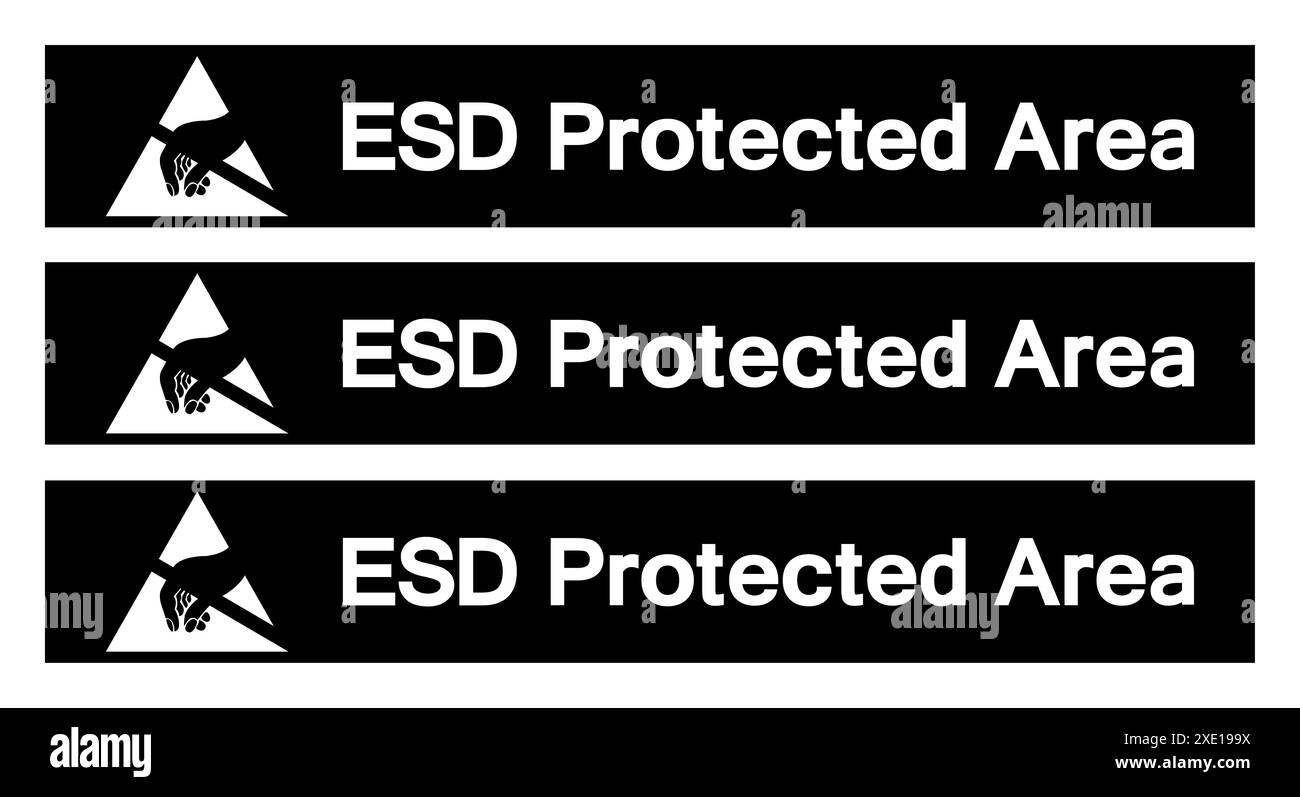 Symbole de zone prédéfinie ESD, illustration vectorielle, étiquette isolée sur fond blanc. EPS10 Banque D'Images