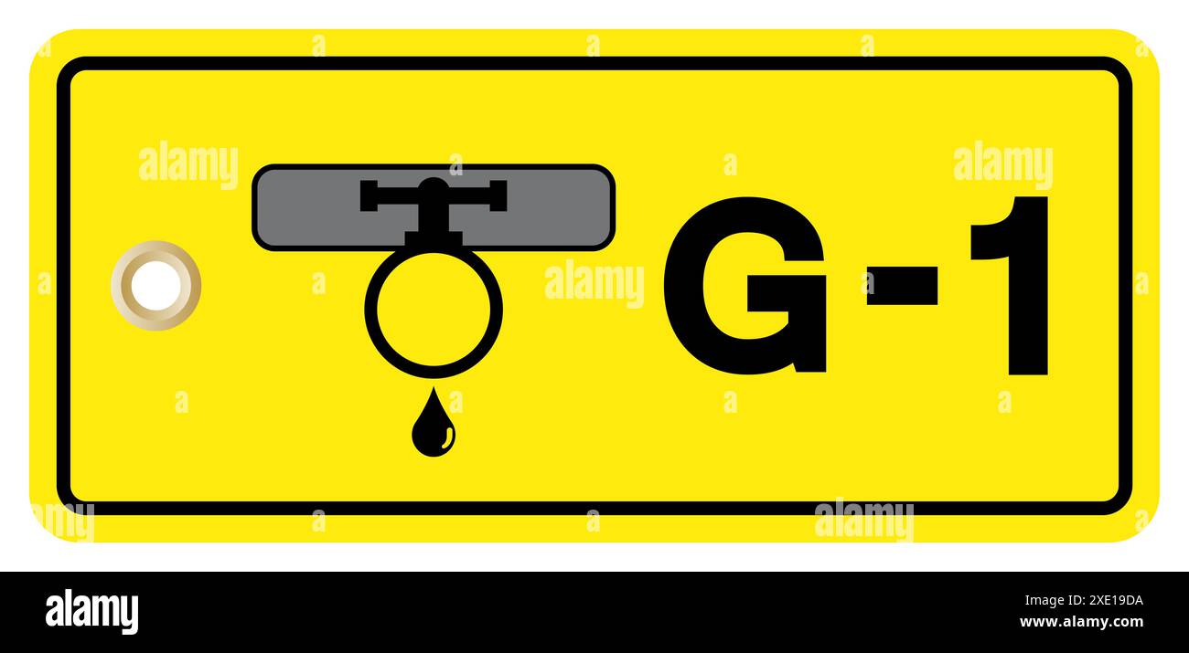 G-1 étiquette de gaz symbole, illustration vectorielle, isoler sur fond blanc. EPS10 Banque D'Images