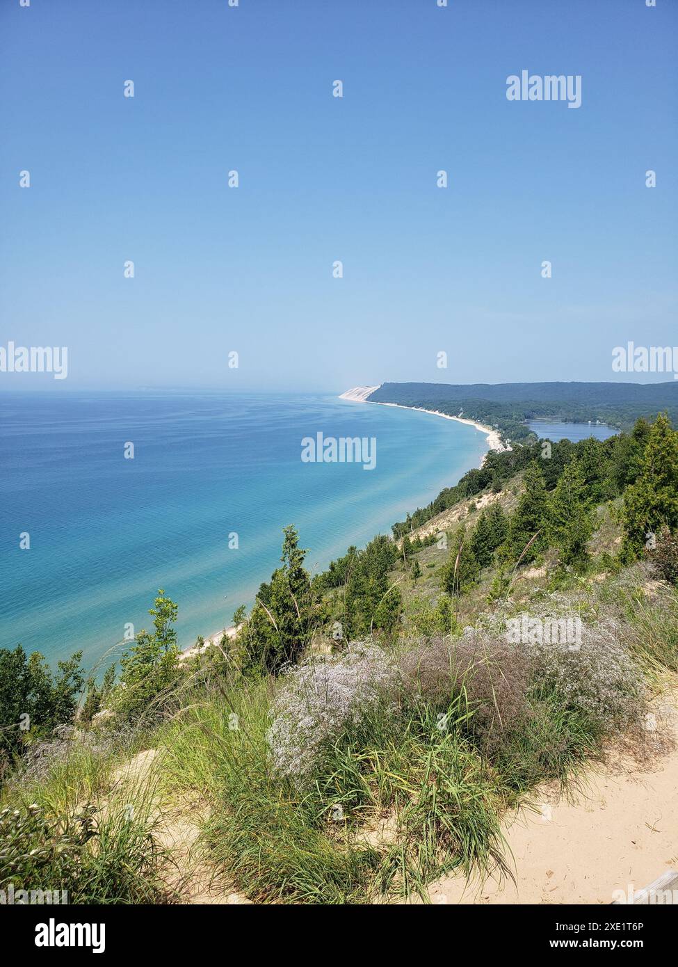 Belvédère panoramique d'Empire Bluff, sentier Empire Bluff, Sleeping Bear Dunes National Lakeshore, Michigan Banque D'Images